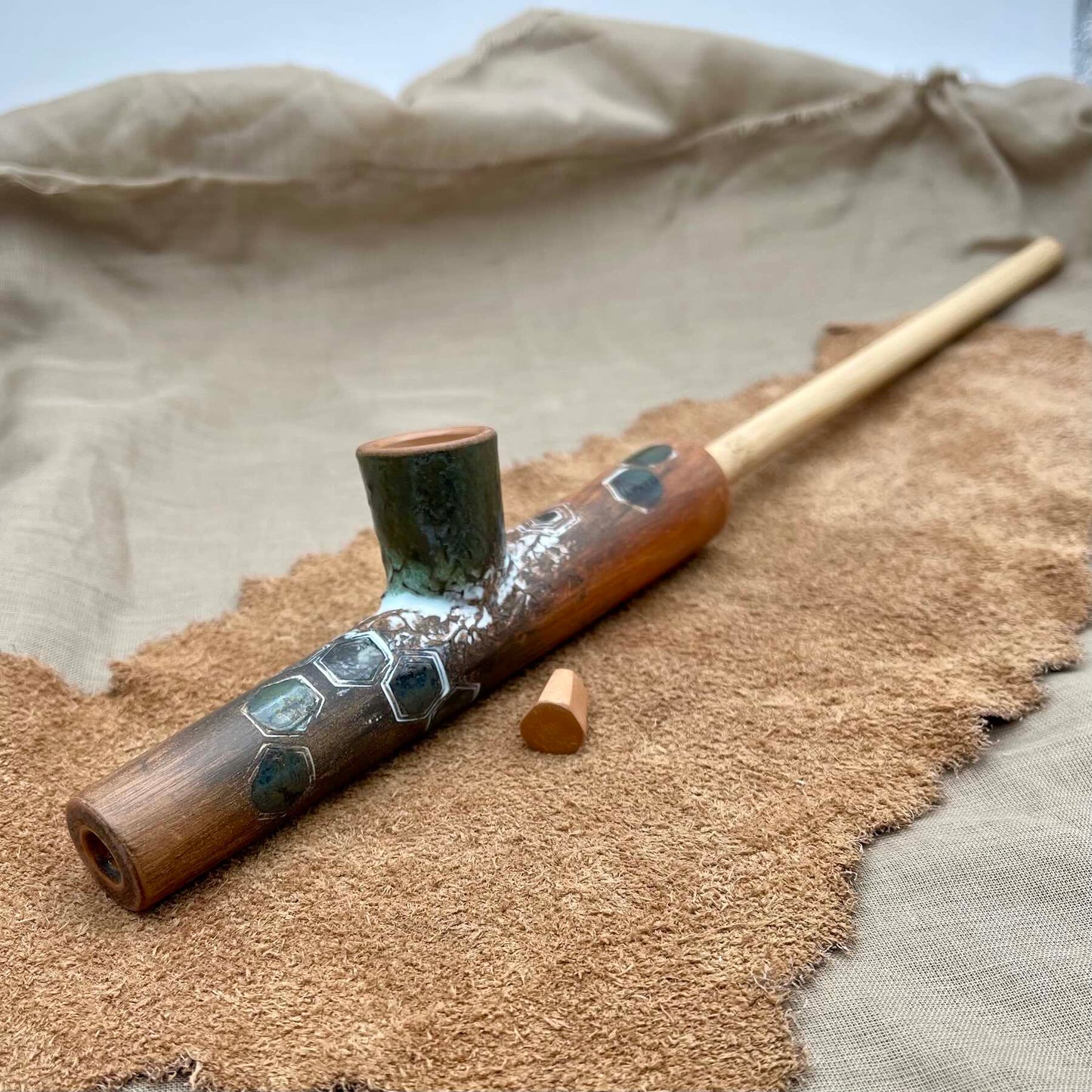 NEW - Pipe with Stick and Removable Stone