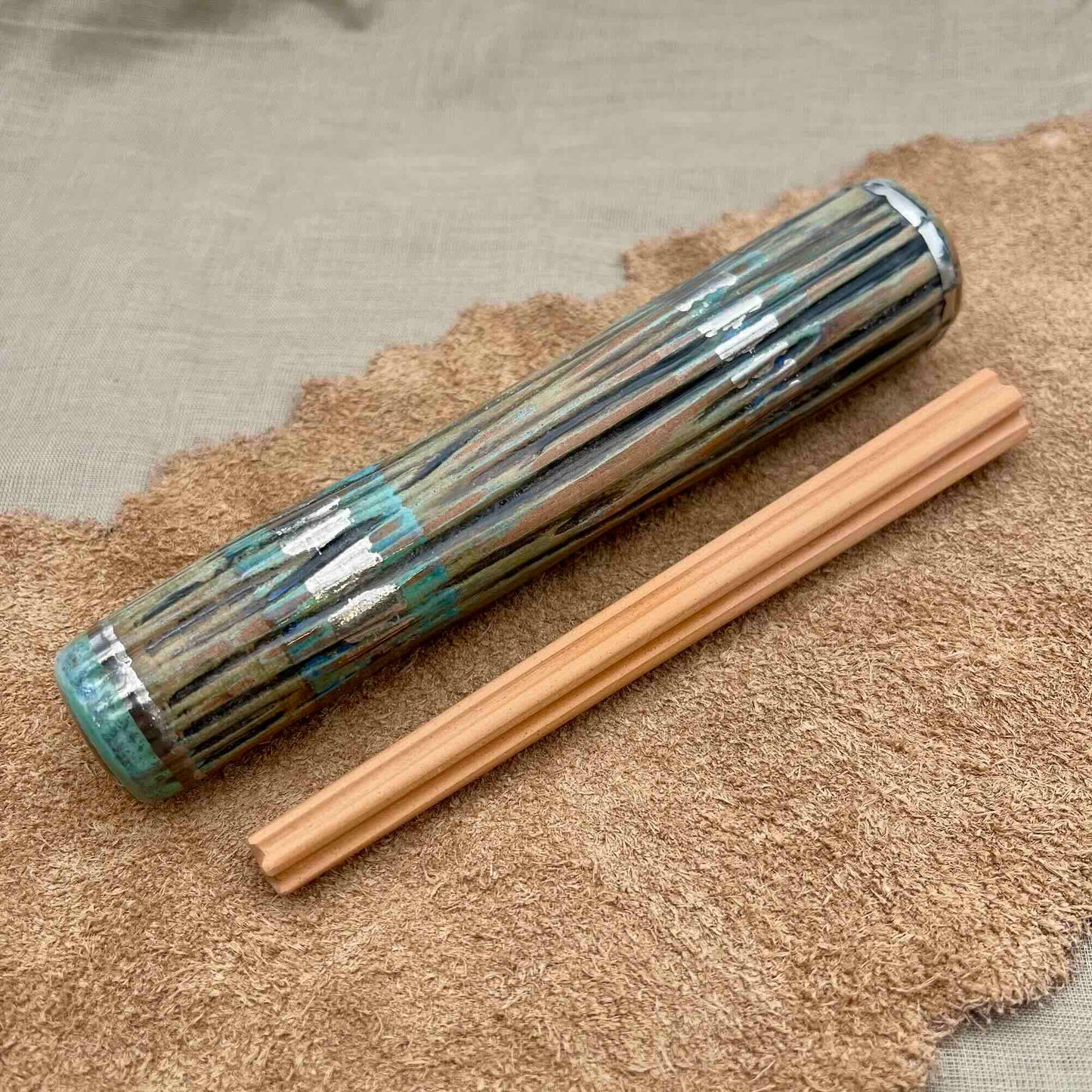 NEW - Hand Carved Stripes with Platinum Detail
