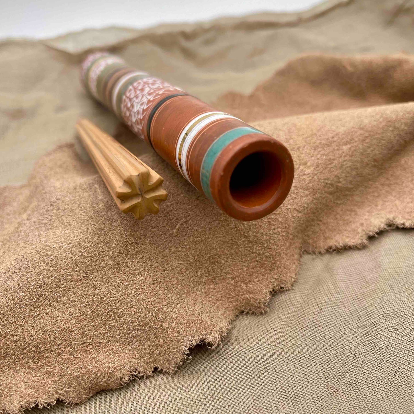 Classic Clay Chillum with White Hex Stamp