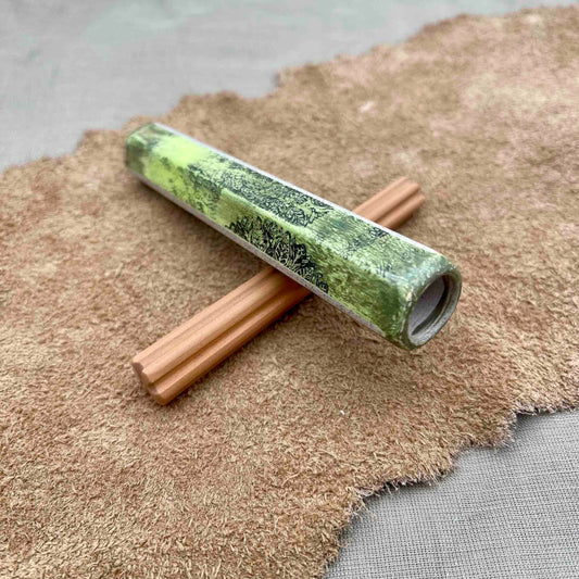 NEW - Pocket Rocket with Green Glaze on Grey Fire Clay