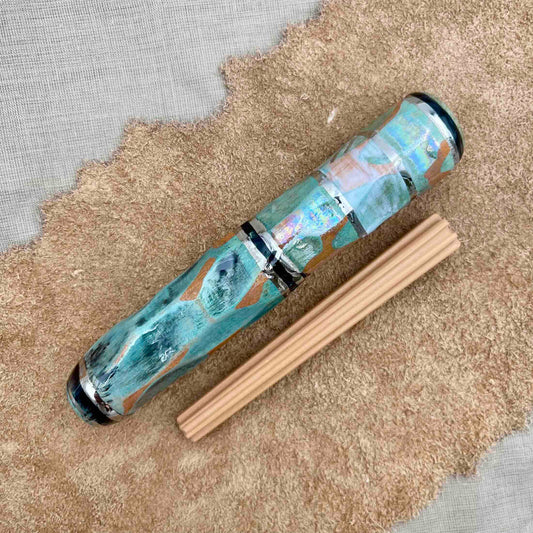 NEW - Sea Blues with Iridescent Glaze and Platinum Luster